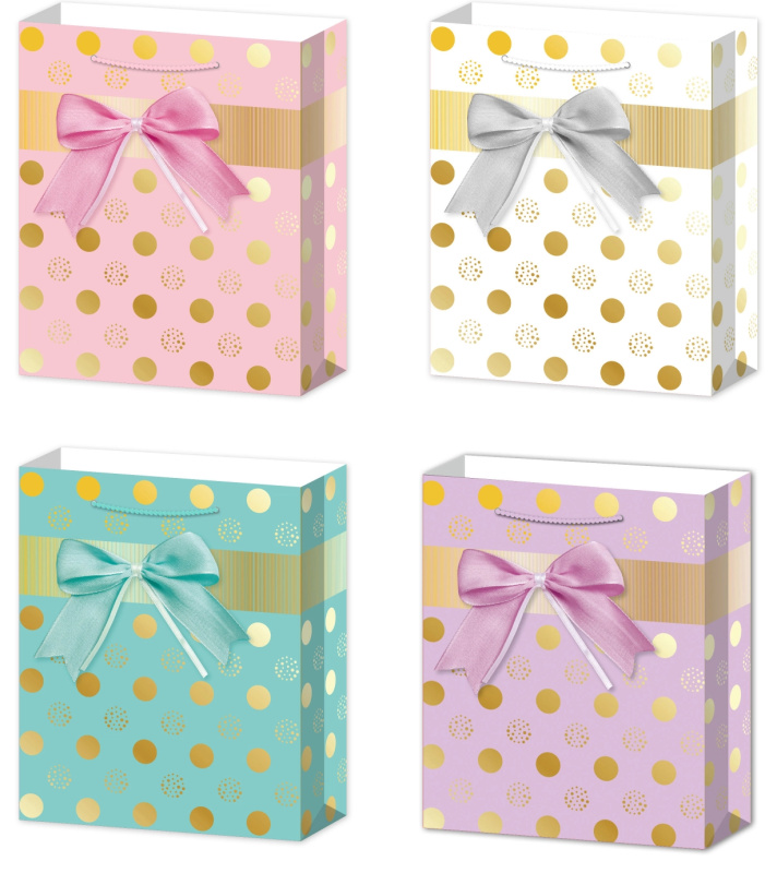 Dárková taška S mašle a puntíky