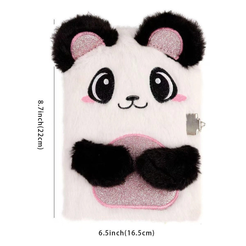 Plyšový deník s pandou a zámečkem