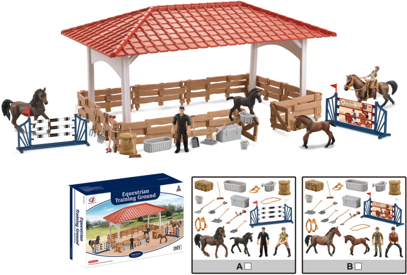 Zvířátka z farmy - Velká jezdecká dráha s příslušenstvím 2 druhy