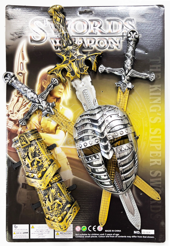 Dětská sada tří mečů s maskou