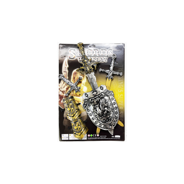 Dětská sada tří mečů se štítem