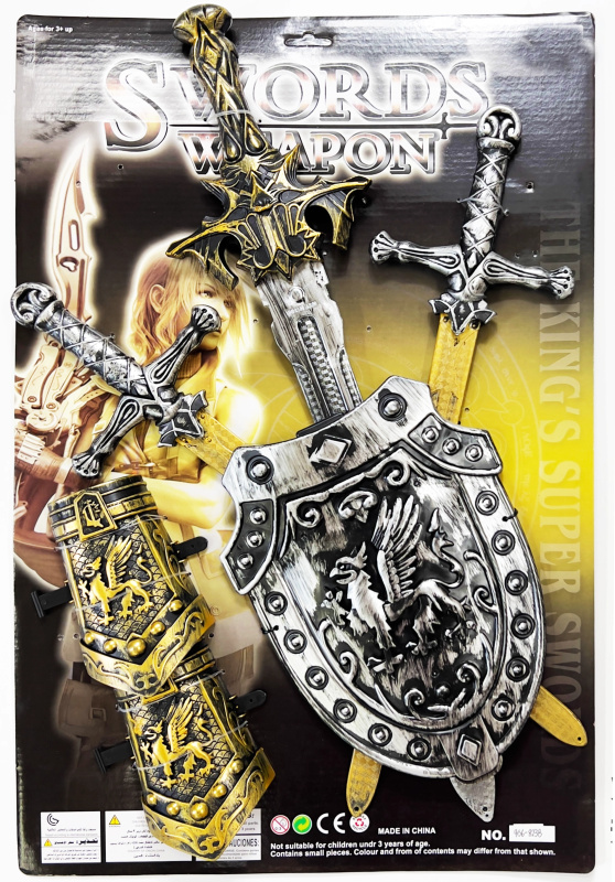 Dětská sada tří mečů se štítem