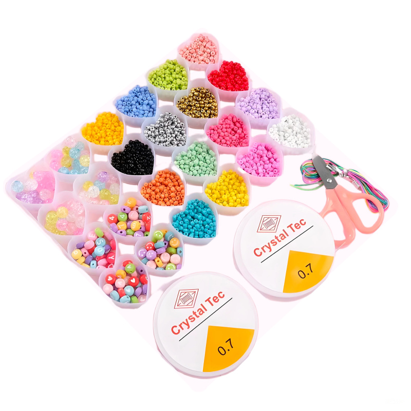 SADA Box 2 s korálky - 26 přihrádek ve tvaru srdíček