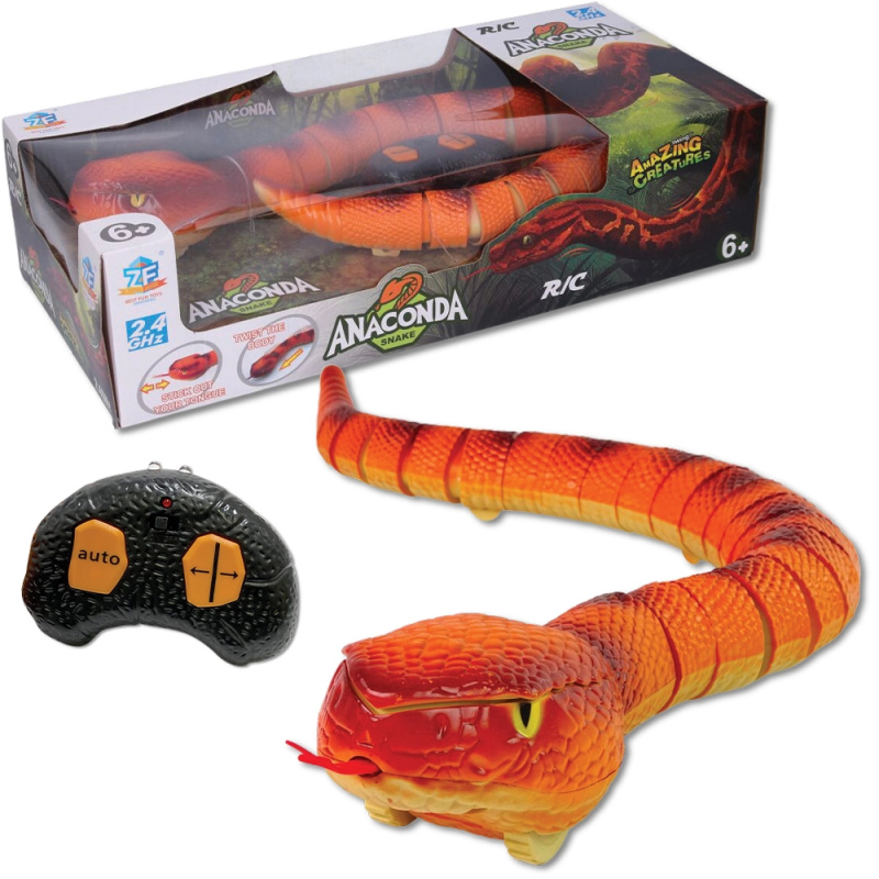 R/C Had s biomimikry a svítícími očima - oranžový