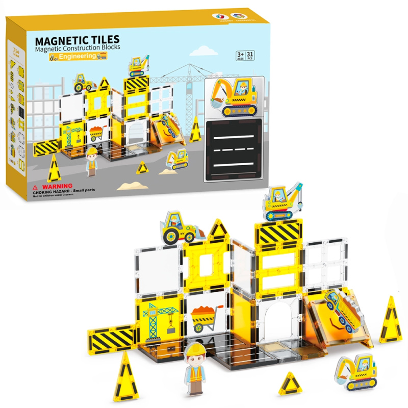 Magnetická stavebnice - Staveniště 31 ks