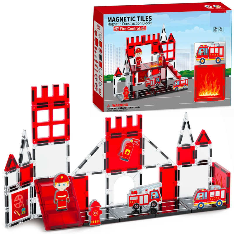 Magnetická stavebnice - Hasiči 32 ks