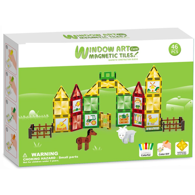 Sparkys Magnetická stavebnice - Farma s malováním 46 ks