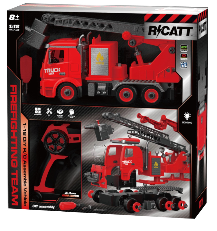 R/C Stavebnice Hasičský vůz 1:18 - 74 dílů