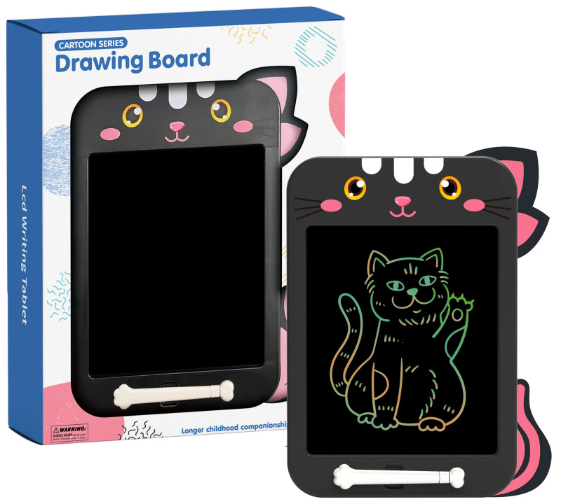 Dětská mazací kreslící tabule 26,7 cm - kočka, barevné kreslení
