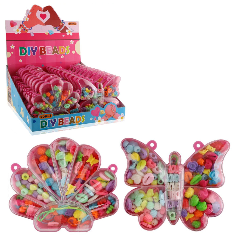 Kreativní sada navlékacích korálků Motýl a mušle