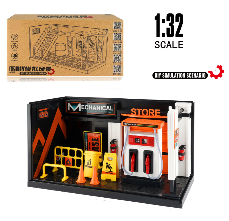 Model benzínové pumpy 1:32 - kovové provedení