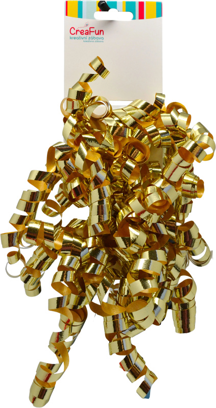 Dárková metalická mašle světle zlatá 6 mm, 2 ks