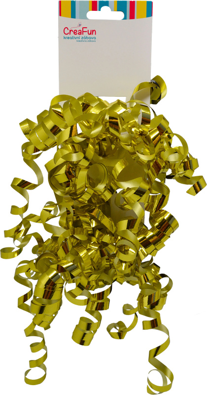 Dárková metalická mašle zlatá 6 mm, 2 ks