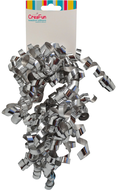 Dárková metalická mašle stříbrná 6 mm, 2 ks