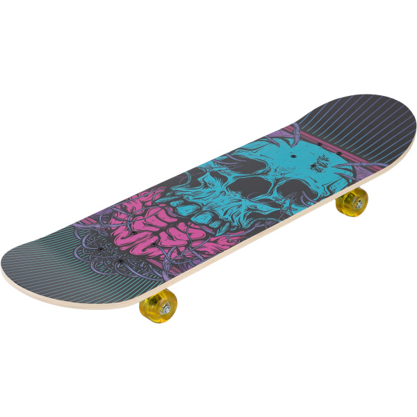 Skateboard 31" Skull – tyrkysový s lebkou