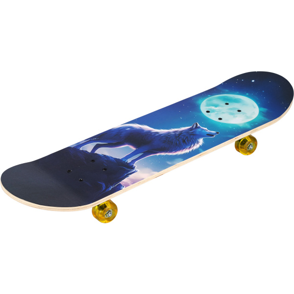 Skateboard 31" Wolf – vlk na skále