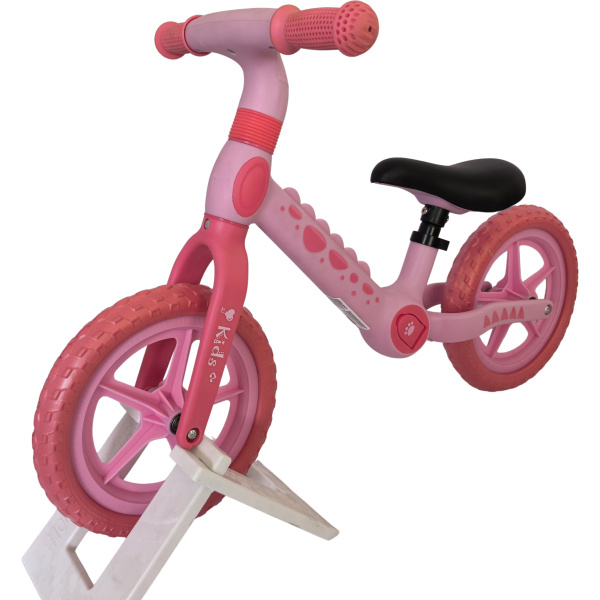 Dětské balanční odrážedlo Žirafa – růžové, 12" EVA kola