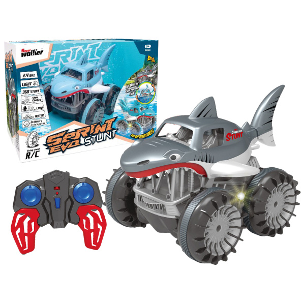 R/C obojživelné kaskadérské auto Žralok 4WD 2.4 GHz - dva druhy