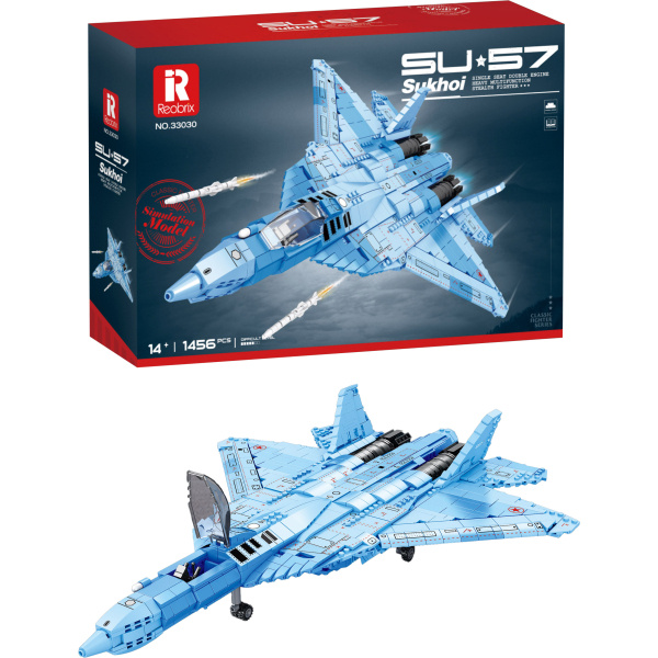 Stavebnice Stíhačky Su-57 Modrá Kamufláž - 1456 Dílků