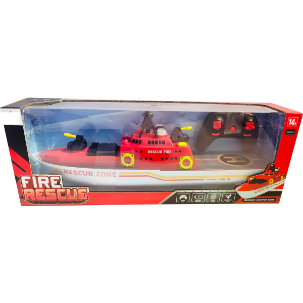 R/C Hasičský Záchranný Člun 1:10 s Funkčním Vodním Dělem