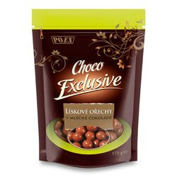 POEX Choco Exclusive Lískové ořechy v mléčné čokoládě 175 g
