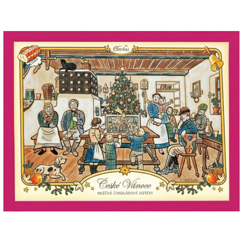 CARLA Čokoládové jazýčky mléčné vánoční motiv J. Lada 100 g