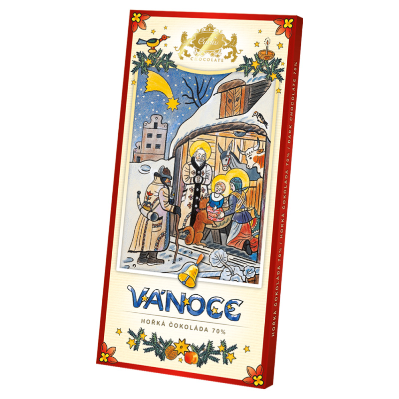 CARLA Hořká čokoláda 70% vánoční motiv J. Lada 80 g