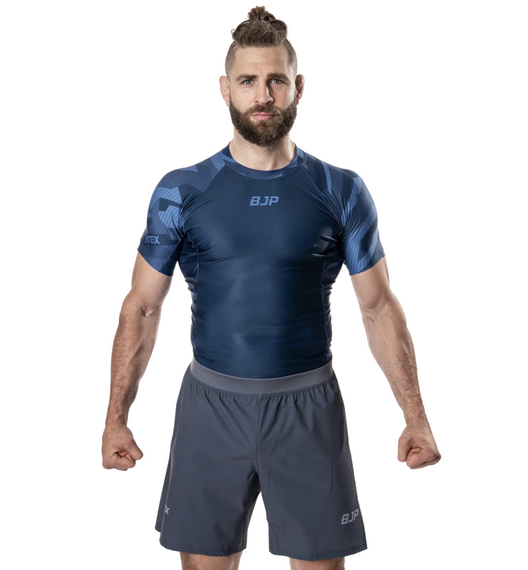 Rashguard BJP x ATEX, krátké rukávy, modrý Velikost: L