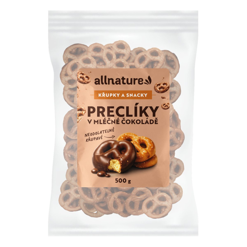 ALLNATURE Preclíky v mléčné čokoládě 500 g