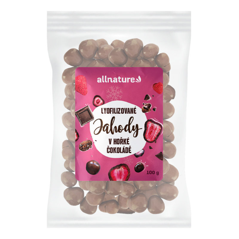 ALLNATURE Mrazem sušené jahody v hořké čokoládě 100 g