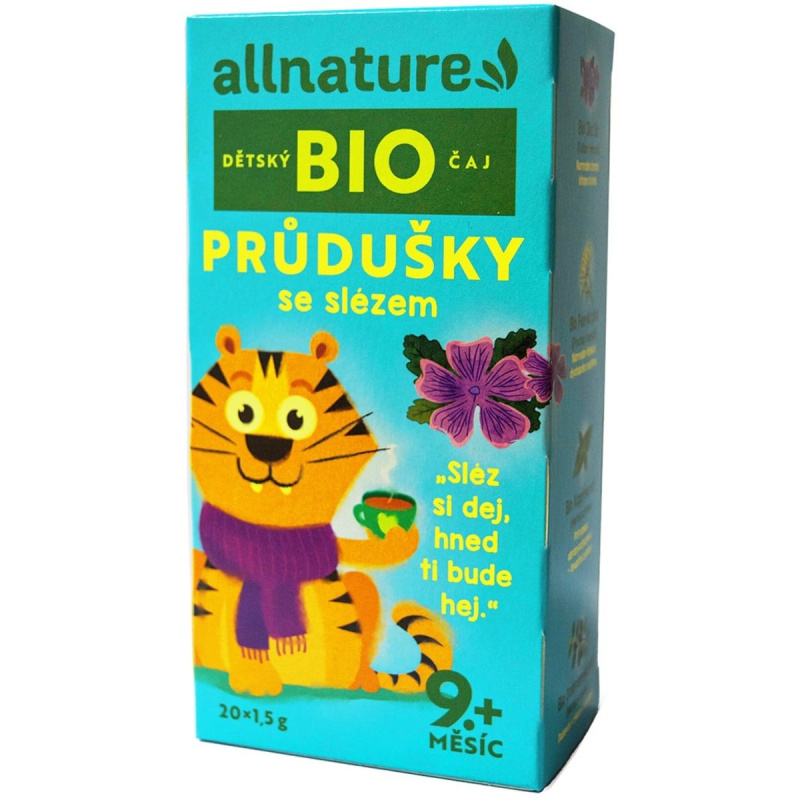 Allnature BIO Dětský čaj Průdušky se slézem 20×1,5 g