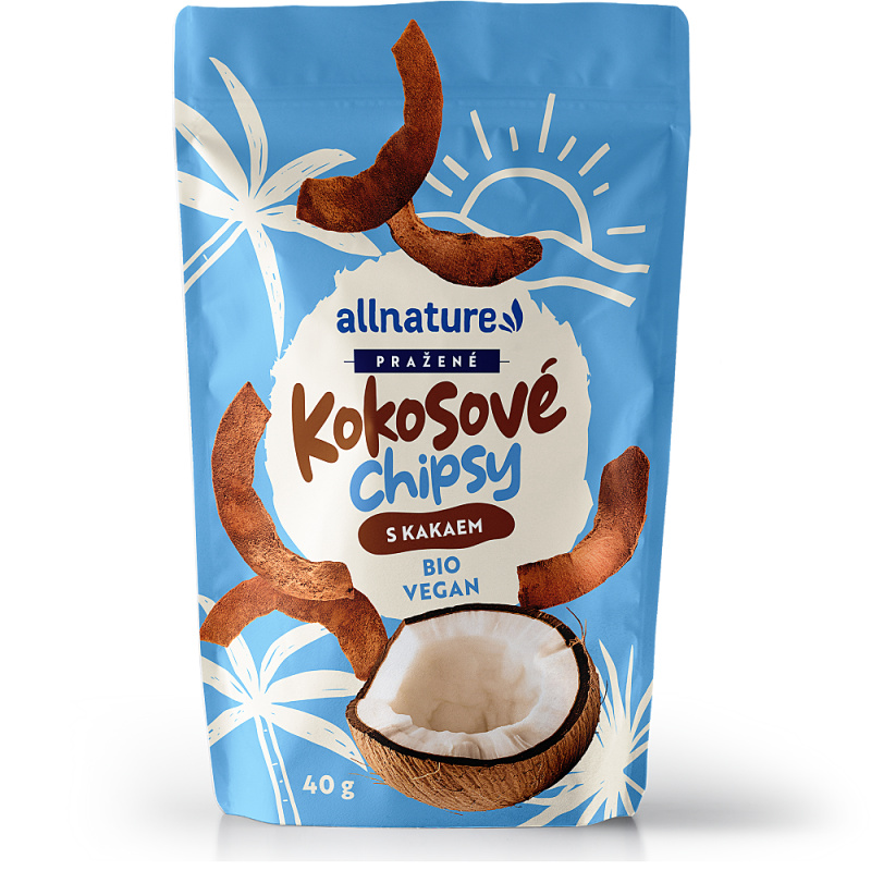 Allnature Kokosové chipsy s kakaem BIO 40 g