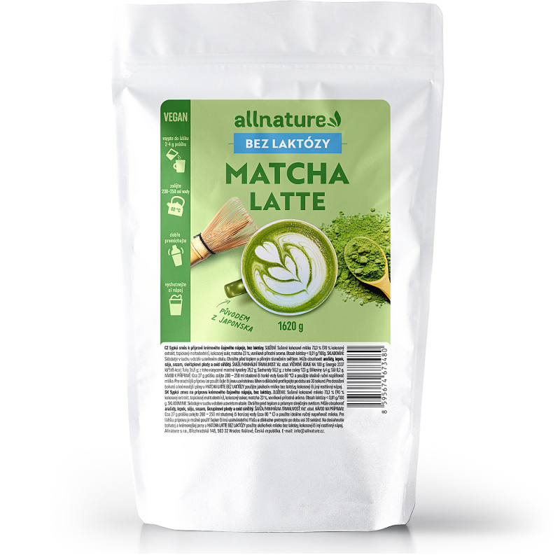 ALLNATURE Matcha latte bez laktózy 1620 g