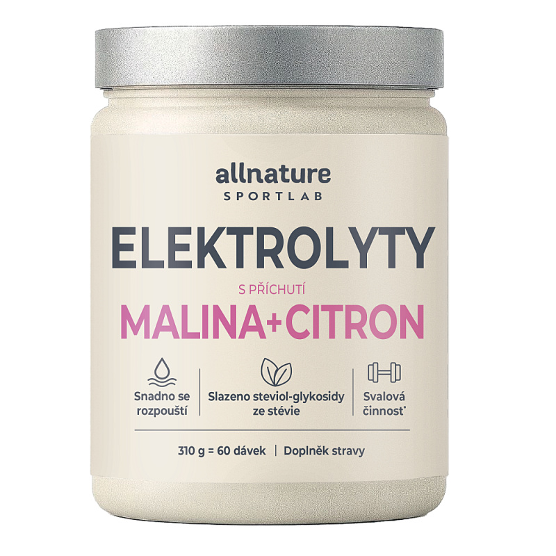 Allnature Sportlab Elektrolyty malina + citron 310 g