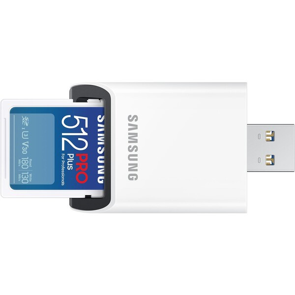 Samsung SDXC 512GB PRO PLUS + USB adaptér MB-SD512SB/WW Modrá