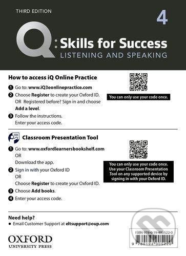 Q: Skills for Success: Listening and Speaking 4 - Teacher´s Access Card, 3rd - kniha z kategorie Jazykové učebnice a slovníky